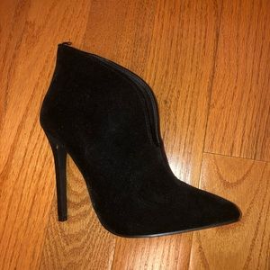 Black Velvet Heel Booties